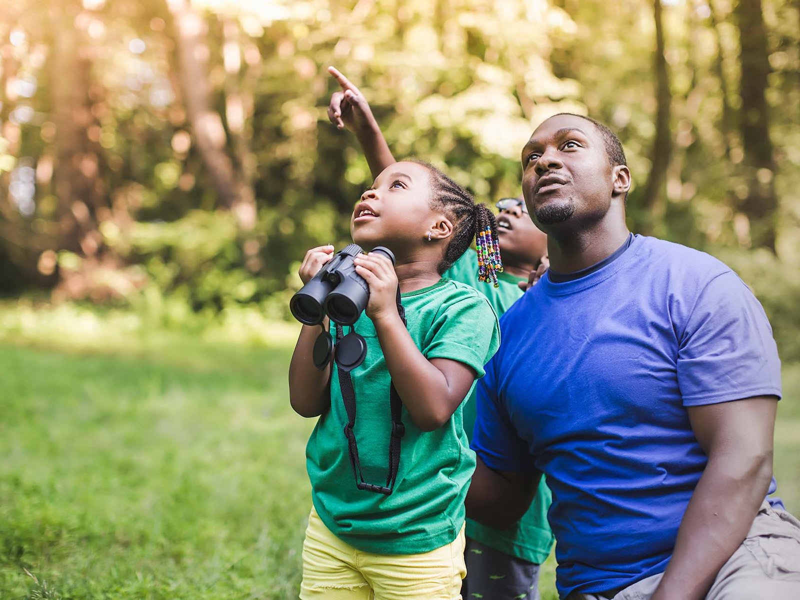 Best Binoculars For Birding - Young Father with children