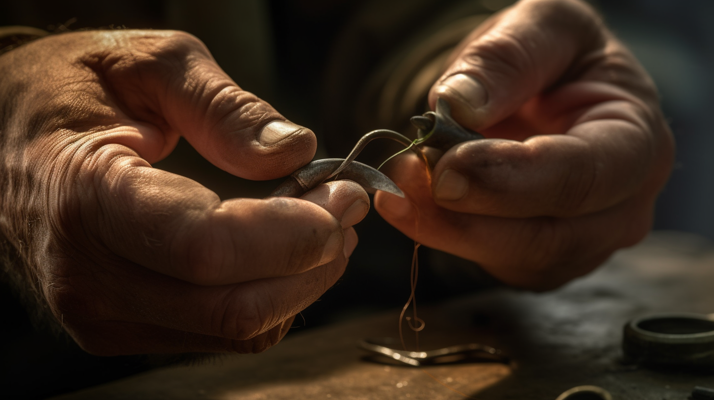 tie fishing line to a hook